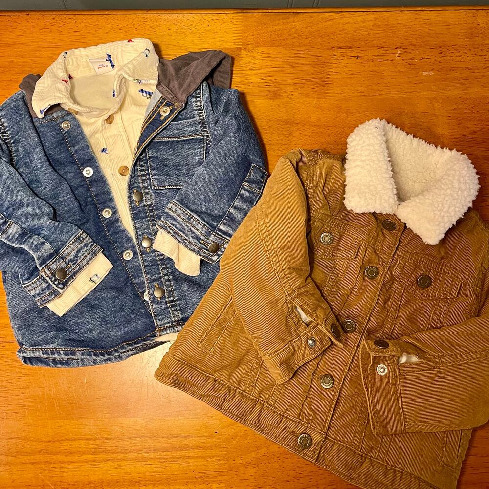 Toddler Boy Layering Bundle Lot Old Navy Fleece Lined Corduroy Denim 12-18 month